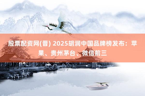 股票配资网(晋) 2025胡润中国品牌榜发布：苹果、贵州茅台、微信前三
