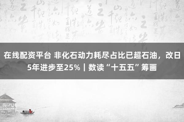 在线配资平台 非化石动力耗尽占比已超石油，改日5年进步至25%｜数读“十五五”筹画